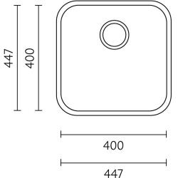 Évier sous plan Banka IB4040 en inox 40 x 40 cm 1208970039