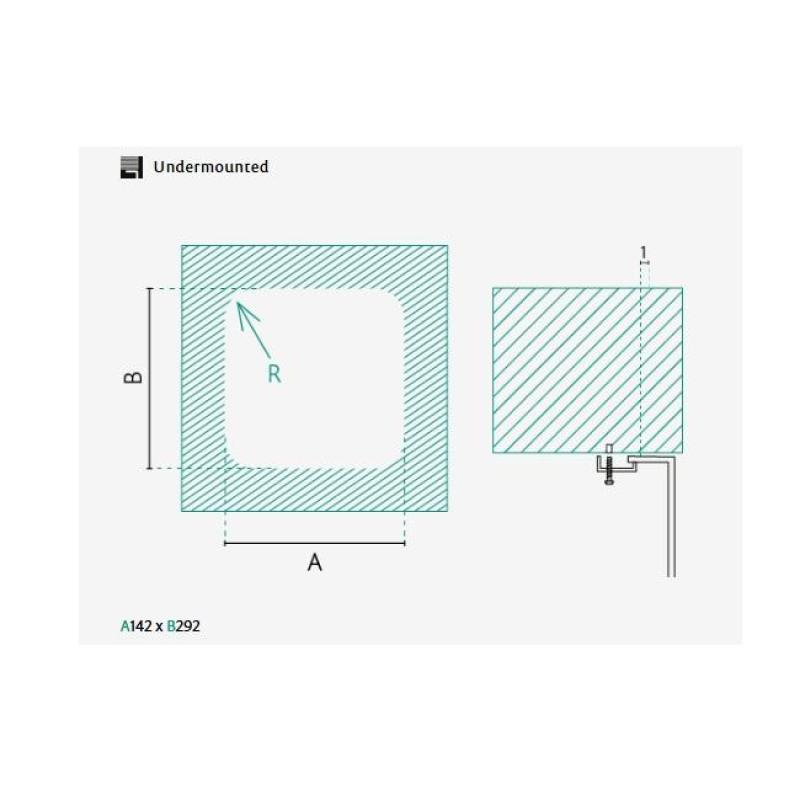 Évier en inox Banka IB1530 146 x 296 mm sous-plan 1208970041