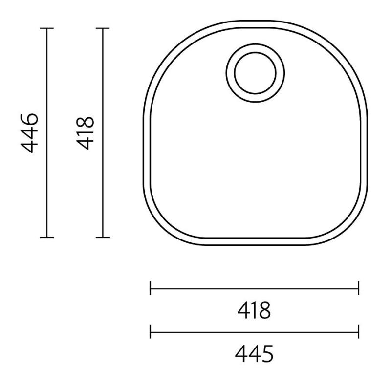 Banka Denver Évier en acier inoxydable 41 x 41 cm Sous-plan 1208970049
