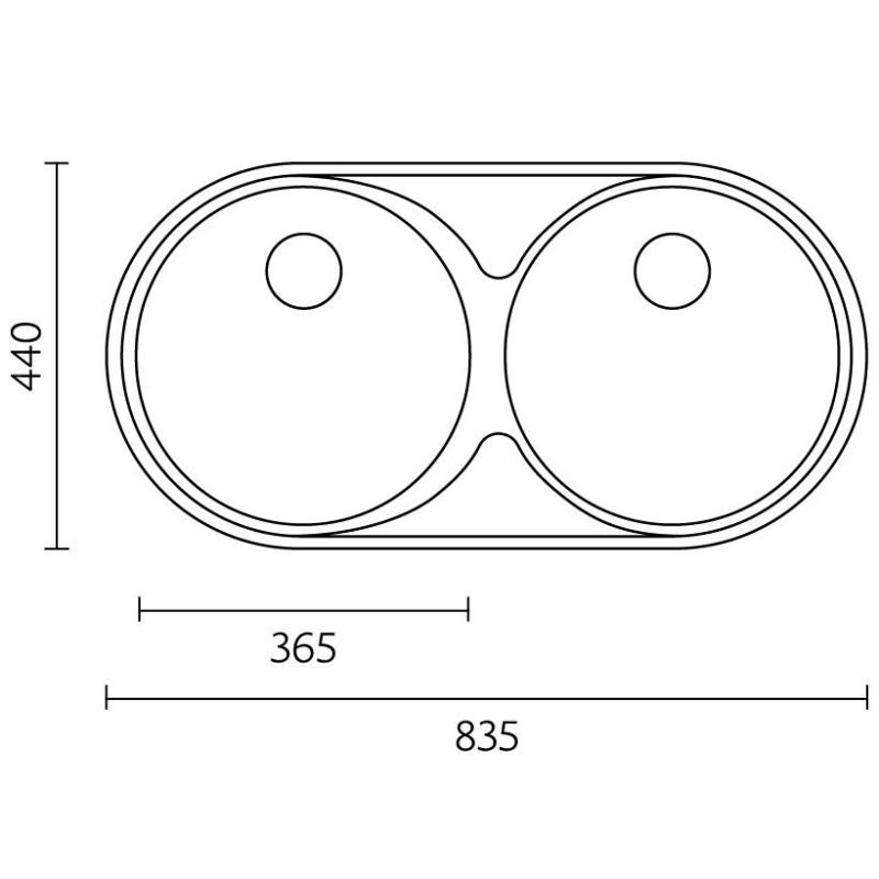Évier Double en Acier Inoxydable Banka Andalucia 835 x 440 cm Sous-Plan 1208970051