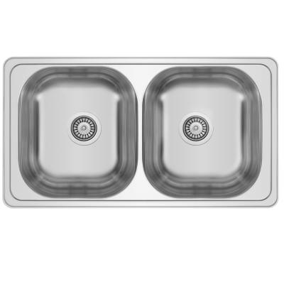 Banka Diplomat Évier double en acier inoxydable à encastrer 80 x 44 cm 1208970059
