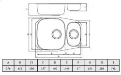 Évier encastré Banka Alaska en inox 1,5 bac 524 x 400 mm 1208970064