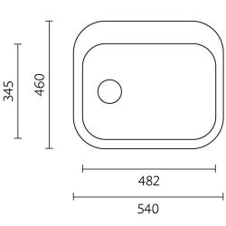 Évier en inox Banka Boston 54 x 46 cm à encastrer avec trou pour robinet 1208970068