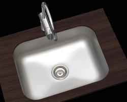 Évier Banka Detroit en inox 543 x 408 mm encastré 1208970078