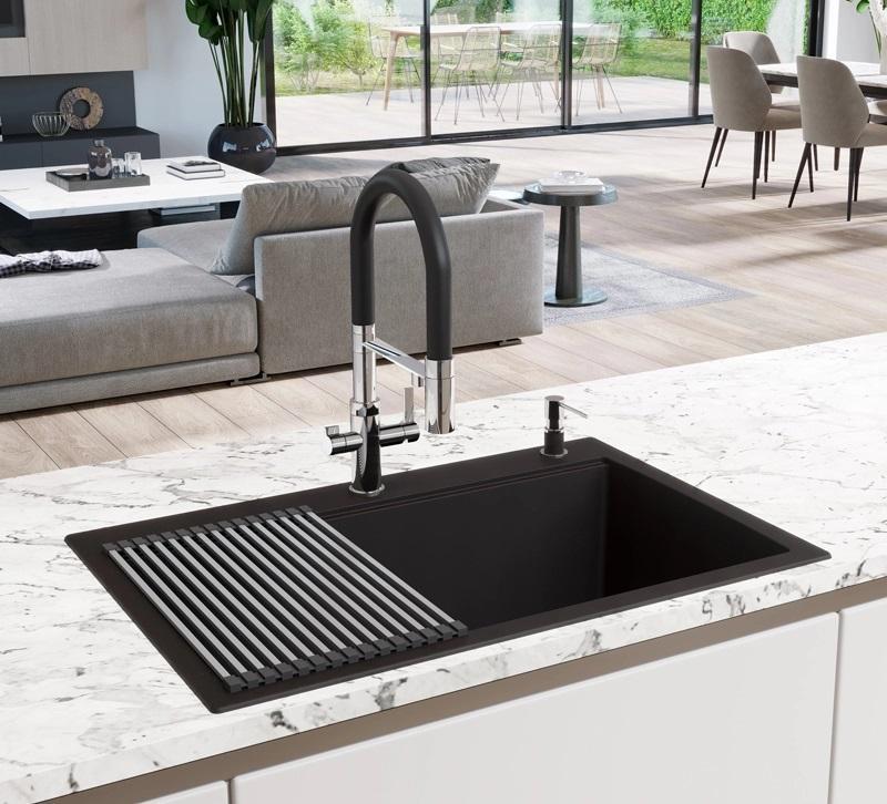 Ausmann Claridge 3-Wege Küchenarmatur mit flexiblem Auslauf und gefiltertem Wasser – Chrom - 1208970091