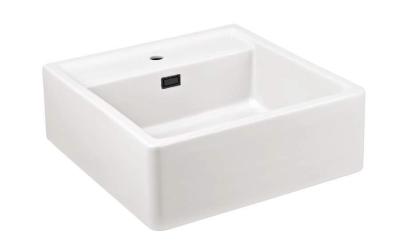Ausmann Ceramic Panor Shade Évier Butler en céramique blanc - Sous plan et entre plan 630 x 597 mm avec banc de robinetterie et bouchon noir mat 1208970554