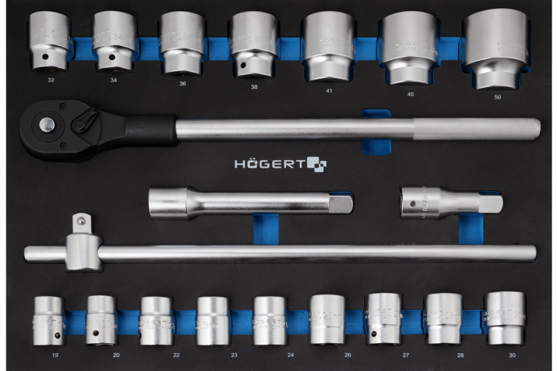 Ensemble d'outils à cliquet 3/4", 20 pièces, insert EVA