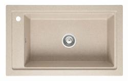 Graniteland Magra Granit Beige Évier de surface 686 x 427 mm avec trou pour robinet et bouchon en inox 1208970617