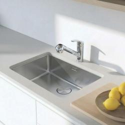 Robinet de cuisine Graniteland Rhea Chrome avec bec rétractable et douchette à double fonction 1208970712