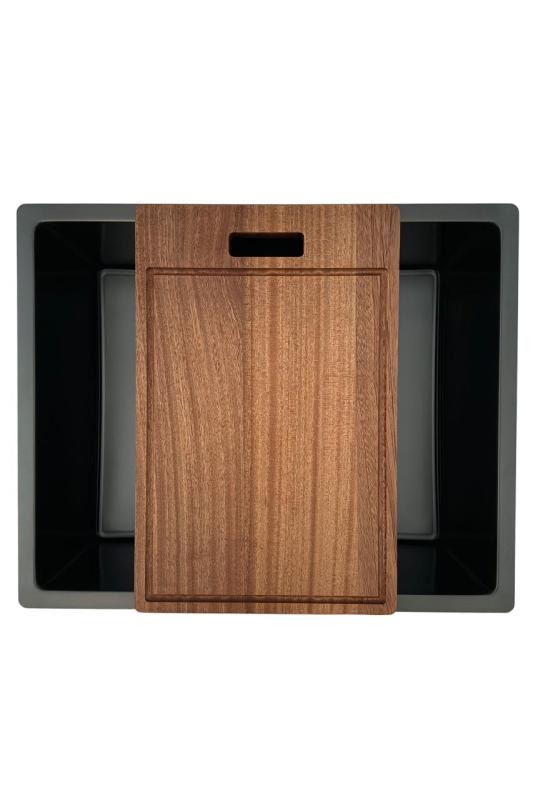 Pure.Sink Prestige Kombinationsset Gun Metal Spüle 50x40 cm mit Gun Metal Küchenarmatur 1208970763
