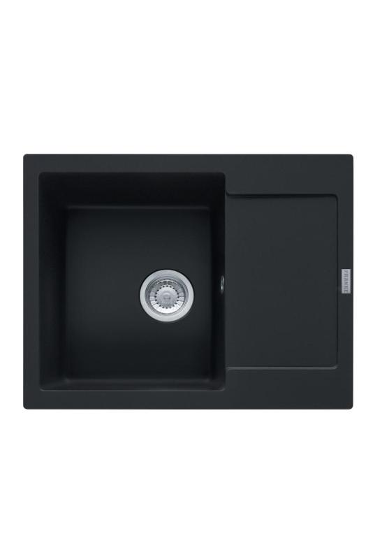 Franke Maris MRG 611-62 Fragranite Matt Schwarz Spüle 62 x 50 cm Aufbau mit Abtropfteil 114.0628.964