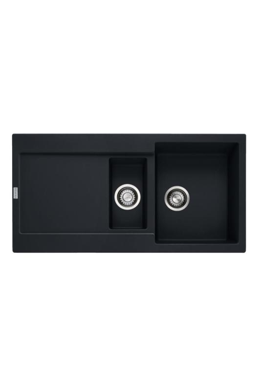Franke Maris MRG 651 Fragranite Matt Schwarz 1,5 Spüle 97 x 50 cm Aufbau mit Abtropffläche 114.0628.993