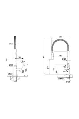 Franke Maris Semi Pro Robinet de Cuisine à Bec Flexible Noir 115.0728.396