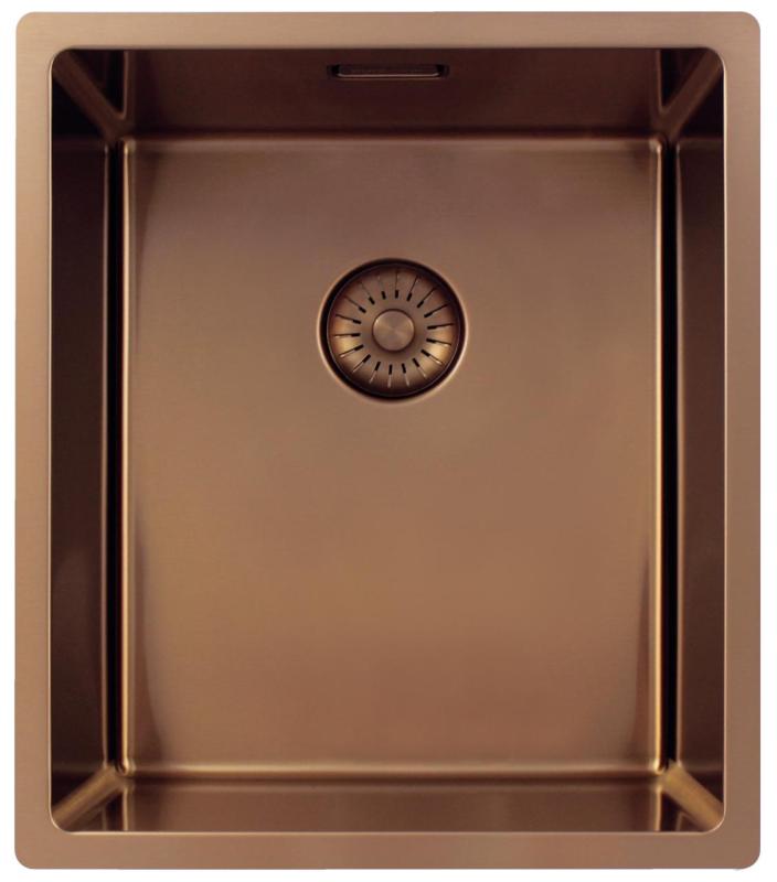 Pure.Sink Exclusivo Kupfer Spülbecken 34x40 cm 10mm Radius Unterbau, Flächenbündig und Aufbau PEX3440-62