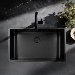 Pure.Sink Exclusivo grand évier en métal Gun 70x40 cm rayon de 10mm sous-comptoir, encastré et surélevé PEX7040-61