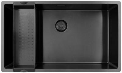 Pure.Sink Exclusivo grand évier en métal Gun 70x40 cm rayon de 10mm sous-comptoir, encastré et surélevé PEX7040-61
