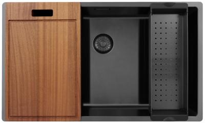 Pure.Sink Exclusivo grand évier en métal Gun 70x40 cm rayon de 10mm sous-comptoir, encastré et surélevé PEX7040-61