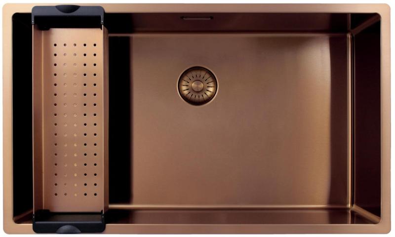 Pure.Sink Exclusivo große Kupferspüle 70x40 cm 10mm Radius Unterbau, Flacheneinbau und Aufbau PEX7040-62