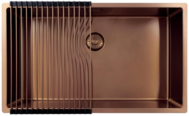 Pure.Sink Exclusivo große Kupferspüle 70x40 cm 10mm Radius Unterbau, Flacheneinbau und Aufbau PEX7040-62