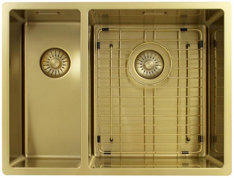 Pure.Sink Exclusivo Goldene 1,5 anderthalb Spüle 18+34 cm 10mm Radius PEX183440-60