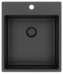 Pure.Sink Exclusivo Gun Metal évier 44x52 cm Tapwing avec trou de robinet 10mm rayon PEX4040T-61