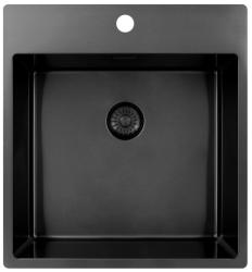 Pure.Sink Exclusivo Gun Metal évier 49x52 cm Tapwing avec trou de robinet rayon 10mm PEX4540T-61