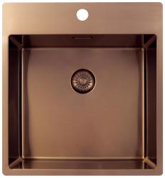 Pure.Sink Exclusivo Évier en cuivre 49x52 cm Tapwing avec trou pour robinet rayon 10mm PEX4540T-62
