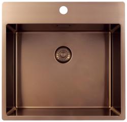 Pure.Sink Exclusivo Évier en cuivre 54x52 cm Tapwing avec trou pour robinet rayon 10mm PEX5040T-62