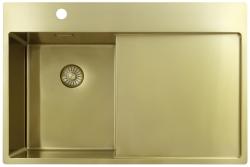 Pure.Sink Exclusivo Petit évier doré avec zone d'égouttement 78x52 cm Tapwing à gauche PEX3478LT-60