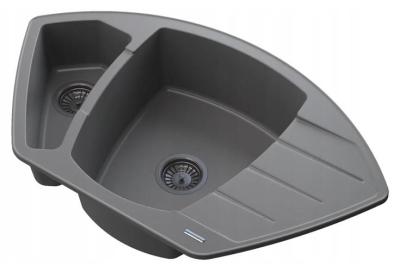 Graniteland Monte Évier d'angle en granit gris à poser 901x538mm avec bouchon en inox 1208971416