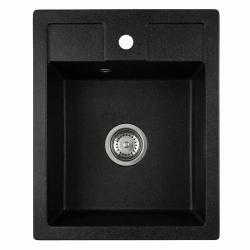 Graniteland Prest Evier en granit Arduin aspect pierre bleue Tapwing avec trou pour robinet en saillie 400x500mm avec bouchon en inox 1208971420