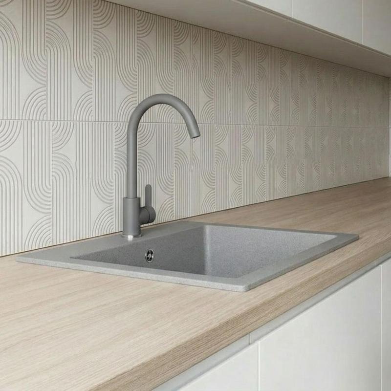 Graniteland Nera Évier en Granit 45x42 cm Gris en Surface avec Trou pour Robinet et Bouchon en Acier Inoxydable 1208971436