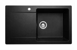 Graniteland Liri Granites Évier noir en granit avec égouttoir 765x448 mm 1208971438