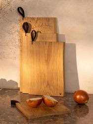 Woodsea Chop-Chop Oak S - Planche à découper en chêne 25x24cm avec poignée en cuir 1208971539