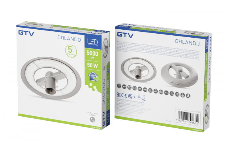LED Gartenparkleuchte ORLANDO, 50 W, 5000 lm, 4000K, AC180-250V, IP65