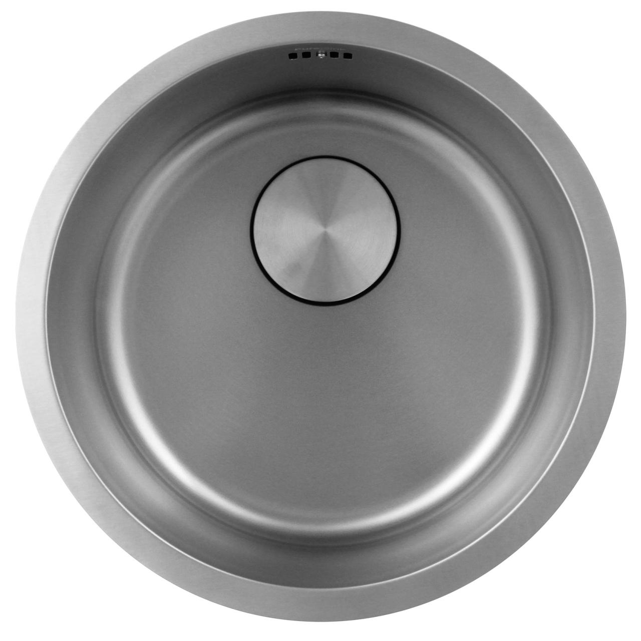 Pure.Sink Rondo Acier Inoxydable Évier Rond à encastrer, sous-plan et à poser 38 cm PRN38-02