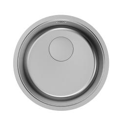 Pure.Sink Rondo Évier rond en acier inoxydable, encastré à fleur, sous plan et en applique, 37 cm RD375-SS