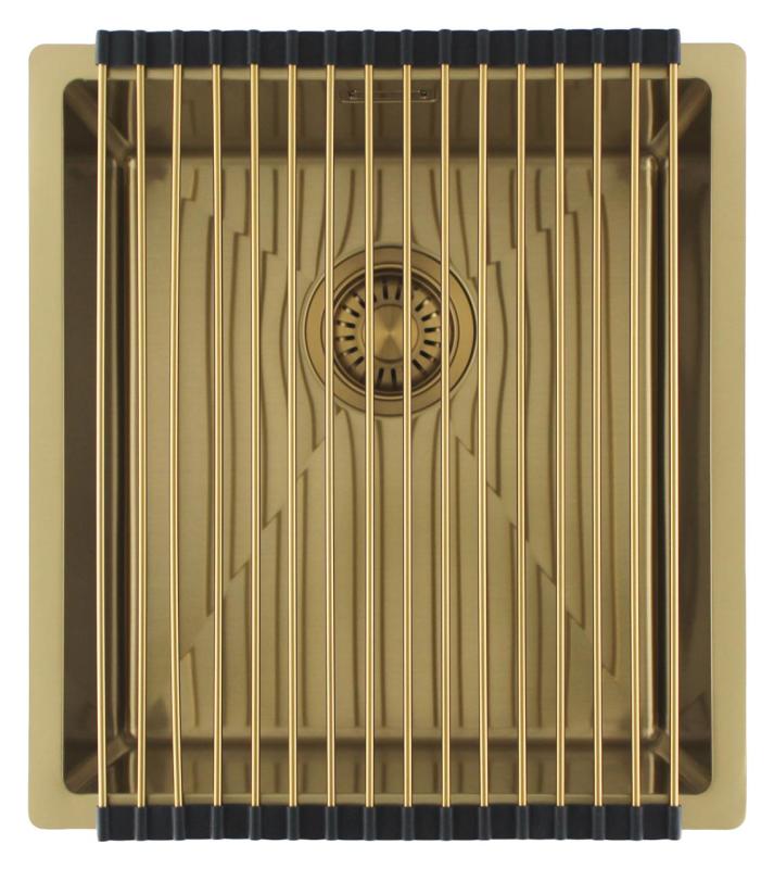 Pure.Sink Luxion Évier doré 36 x 40 cm, encastrable, à encastrer à fleur ou en saillie PLX3640-60