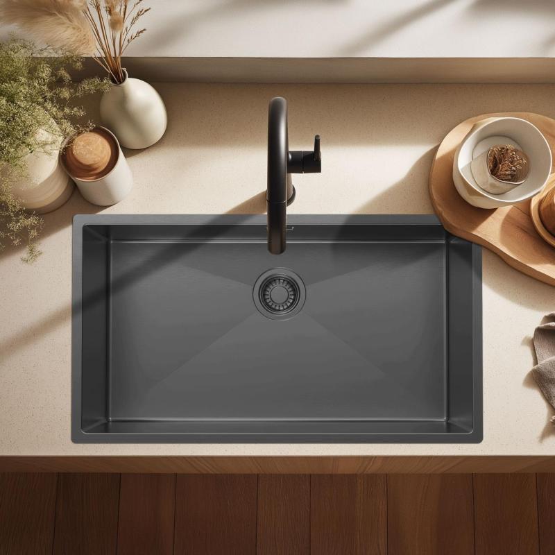 Pure.Sink Luxion Grand évier en bronze 74 x 40 cm, encastrable, à encastrer à fleur ou en saillie PLX7440-61