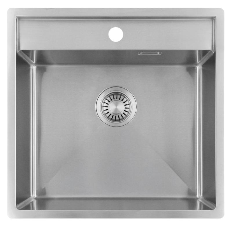 Pure.Sink Luxion Évier en acier inoxydable 51 x 50 cm Tapwing avec banc à trou pour robinet PLX5150T-02