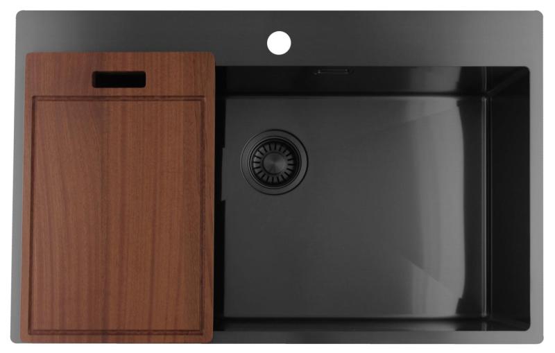 Pure.Sink Luxion Grand évier en bronze 78 x 50 cm Tapwing avec support pour robinet PLX7850T-61