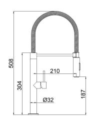Pure.Sink Luxion Mat Robinet de cuisine noir professionnel avec bec flexible et 2 types de jet PLXFLEX-10