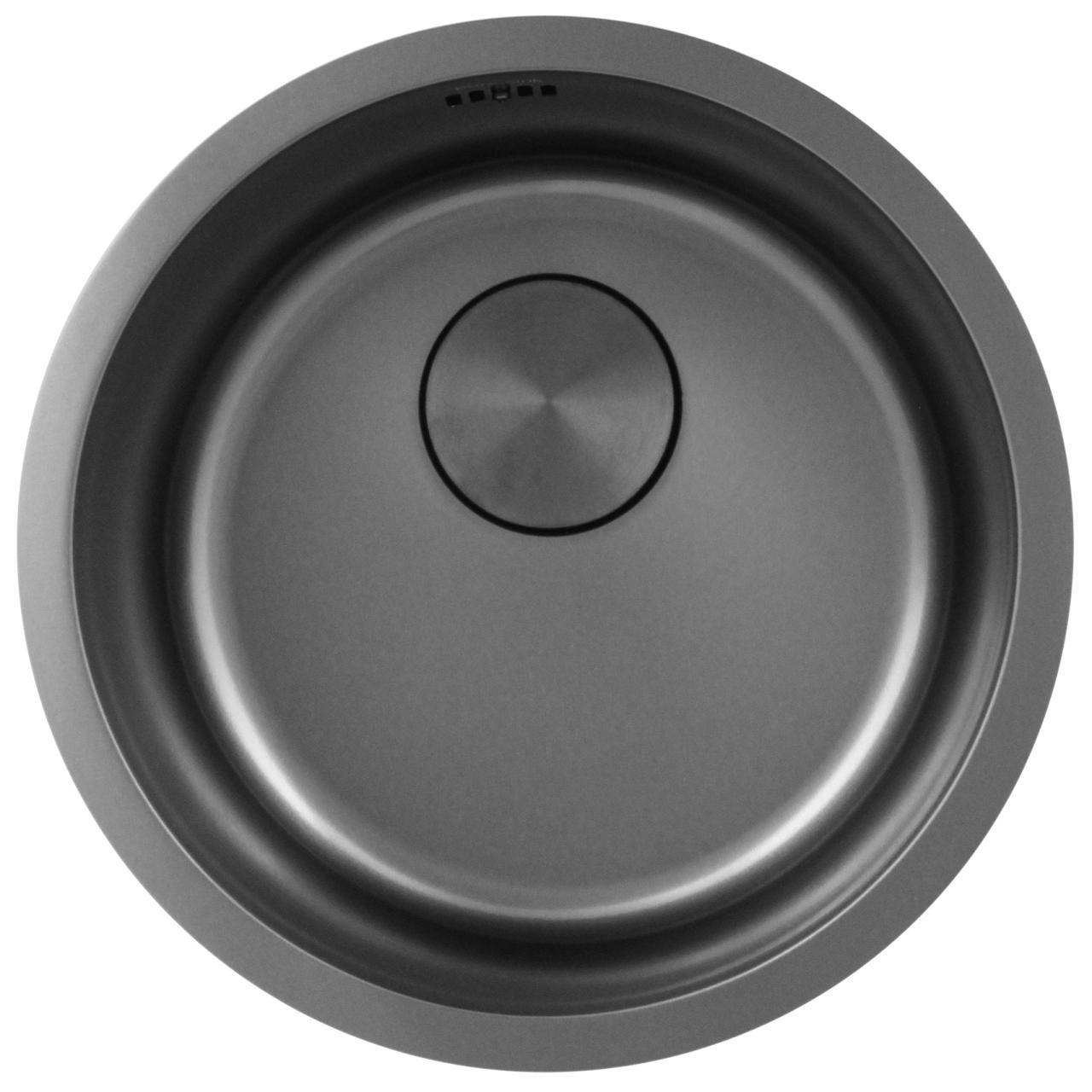 Pure.Sink Rondo Gun métal Évier rond à encastrer, à sous-monter et à monter 38 cm PRN38-61