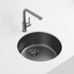 Pure.Sink Rondo Évier rond couleur bronze, encastré à fleur, sous plan et en applique, 37 cm RD375-GunMetal