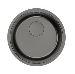 Pure.Sink Rondo Évier rond couleur bronze, encastré à fleur, sous plan et en applique, 37 cm RD375-GunMetal