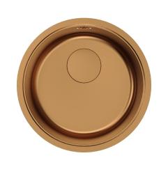 Pure.Sink Rondo Évier rond en cuivre à encastrer à fleur, à encastrer sous plan et à poser, 37 cm RD375-Copper