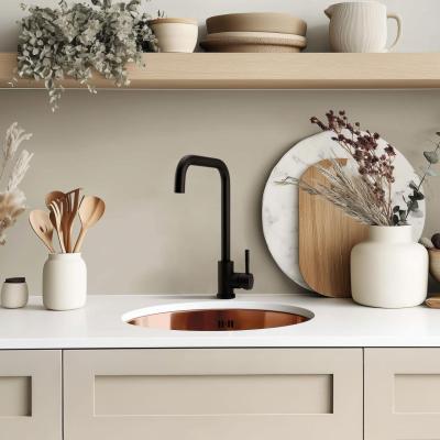 Pure.Sink Rondo Cuivre Évier rond à encastrement à fleur, sous-comptoir et montage en surface 38 cm PRN38-62