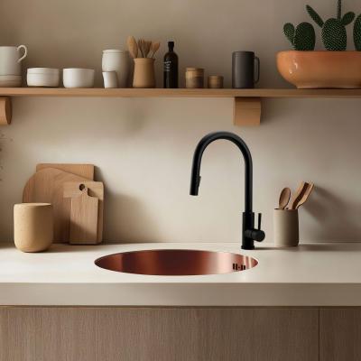 Pure.Sink Rondo Cuivre Évier rond à encastrement à fleur, sous-comptoir et montage en surface 38 cm PRN38-62