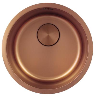 Pure.Sink Rondo Cuivre Évier rond à encastrement à fleur, sous-comptoir et montage en surface 38 cm PRN38-62