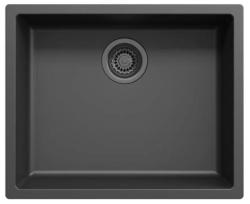 Évier Ausmann Fibre noir 50x40cm encastrable, à poser et affleurant avec bouchon automatique en métal gris foncé 1208971860
